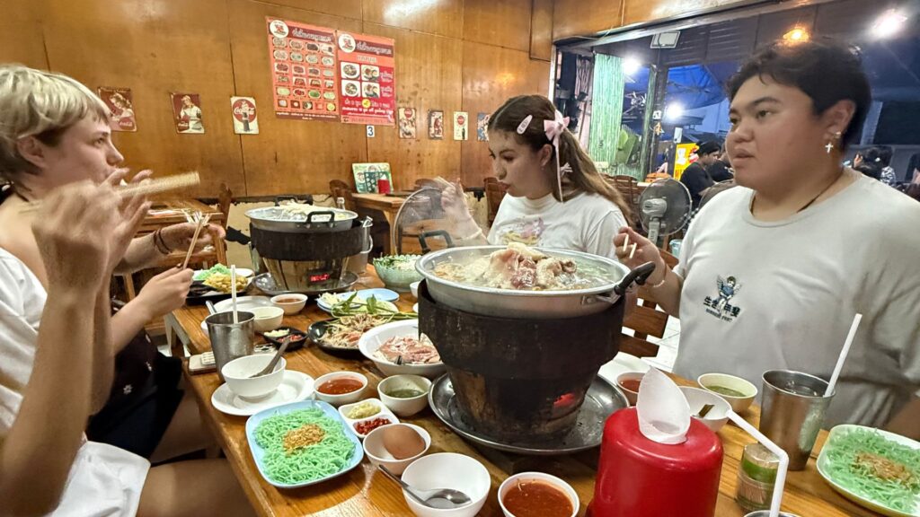 Socialising in Thailand as a teacher - image of friends at a restaurant