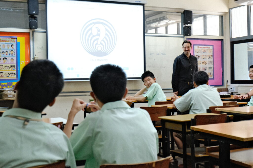 SINE Education Teacher Colin at Wat Sutthi School in Bangkok